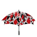 Distorted Diamonds in Black & Red Golf Umbrella View3