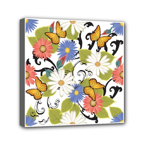 Floral Fantasy Mini Canvas 6  X 6  (framed) by R1111B