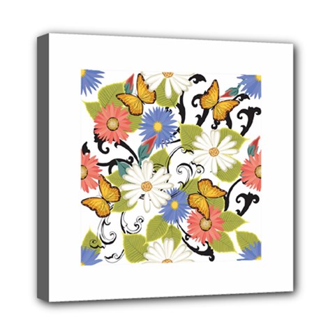 Floral Fantasy Mini Canvas 8  X 8  (framed) by R1111B