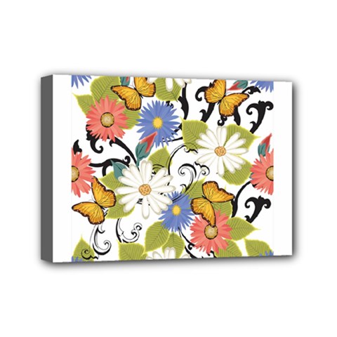 Floral Fantasy Mini Canvas 7  X 5  (framed) by R1111B