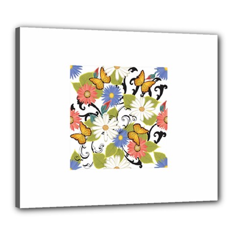 Floral Fantasy Canvas 24  X 20  (framed) by R1111B