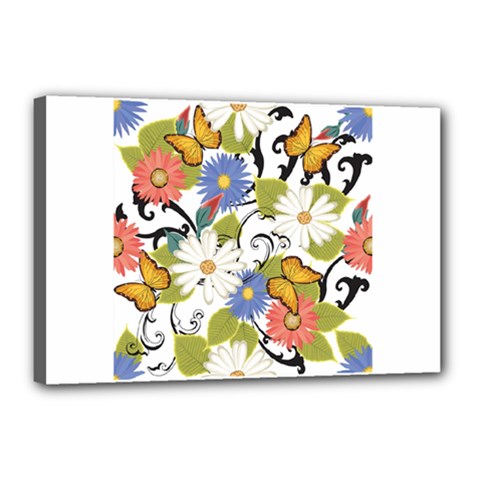 Floral Fantasy Canvas 18  X 12  (framed) by R1111B