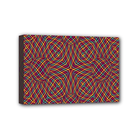 Trippy Tartan Mini Canvas 6  X 4  (framed)