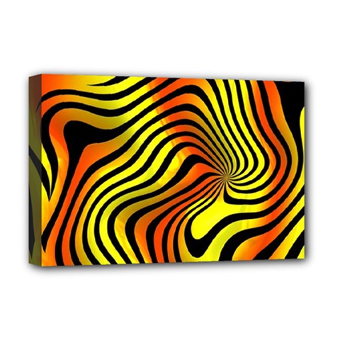 Colored Zebra Deluxe Canvas 18  X 12  (framed)