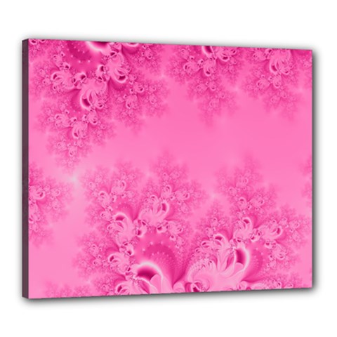 Soft Pink Frost Of Morning Fractal Canvas 24  X 20  (framed) by Artist4God