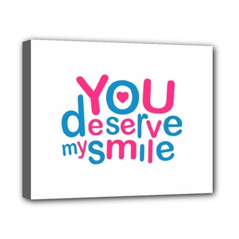 You Deserve My Smile Typographic Design Love Quote Canvas 10  X 8  (framed) by dflcprints