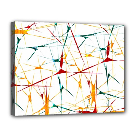 Colorful Splatter Abstract Shapes Canvas 14  X 11  (framed) by dflcprints