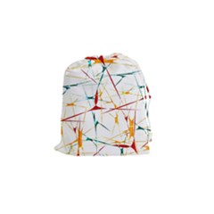 Colorful Splatter Abstract Shapes Drawstring Pouch (small)