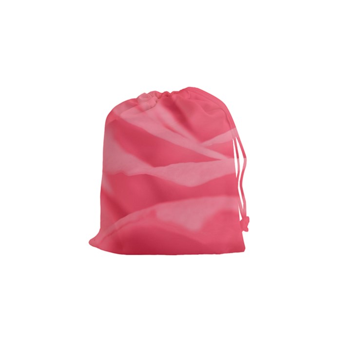 Pink Silk Effect  Drawstring Pouch (Small)