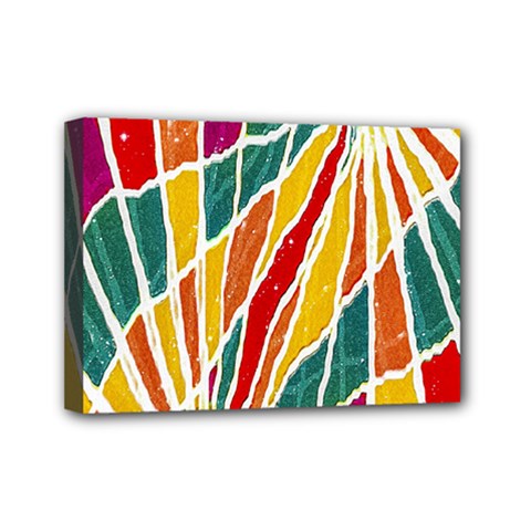 Multicolored Vibrations Mini Canvas 7  X 5  (framed)