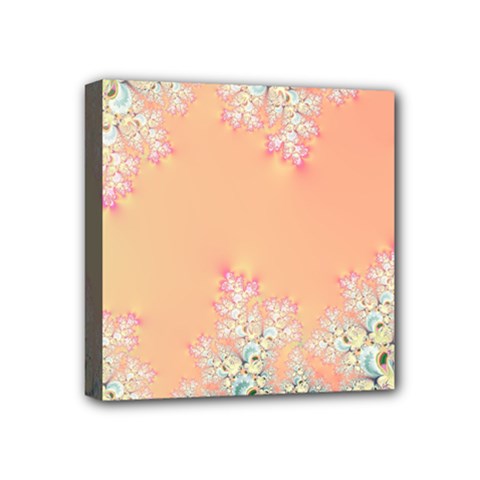 Peach Spring Frost On Flowers Fractal Mini Canvas 4  X 4  (framed)