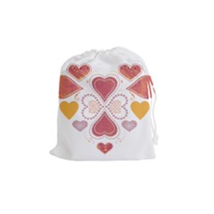 Love Collage Drawstring Pouch (medium)