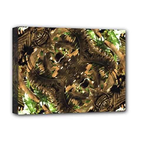 Artificial Tribal Jungle Print Deluxe Canvas 16  X 12  (framed) 