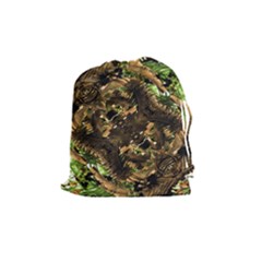 Artificial Tribal Jungle Print Drawstring Pouch (medium) by dflcprints