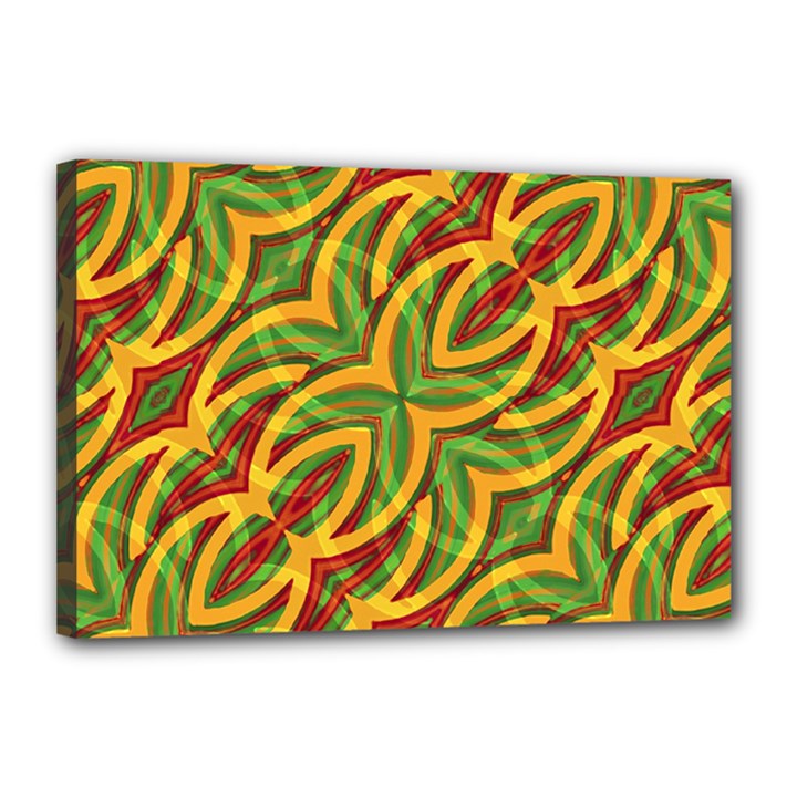 Tropical Colors Abstract Geometric Print Canvas 18  x 12  (Framed)