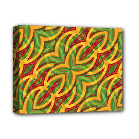 Tropical Colors Abstract Geometric Print Deluxe Canvas 14  X 11  (framed)