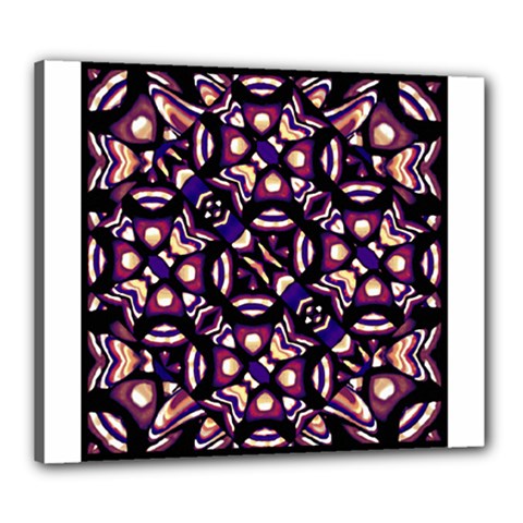 Colorful Tribal Pattern Print Canvas 24  X 20  (framed) by dflcprints