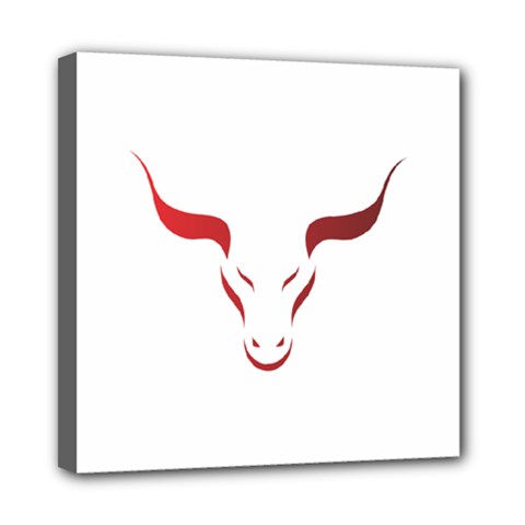 Stylized Symbol Red Bull Icon Design Mini Canvas 8  X 8  (framed) by rizovdesign