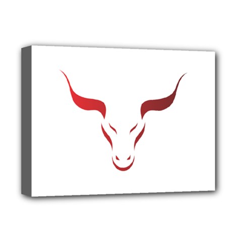 Stylized Symbol Red Bull Icon Design Deluxe Canvas 16  X 12  (framed) 