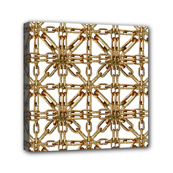 Chain Pattern Collage Mini Canvas 6  x 6  (Framed)