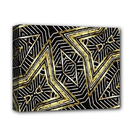 Geometric Tribal Golden Pattern Print Deluxe Canvas 14  X 11  (framed)