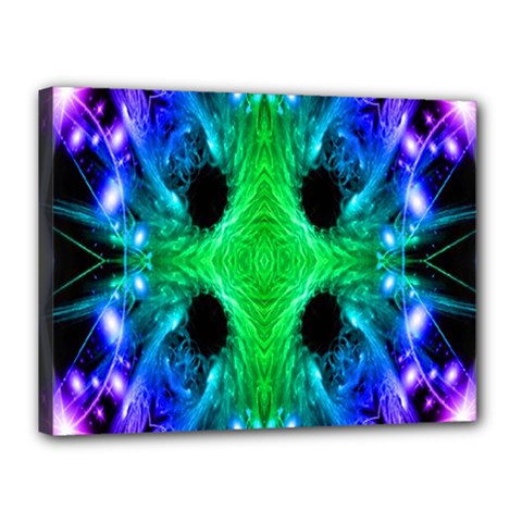 Alien Snowflake Canvas 16  X 12  (framed) by icarusismartdesigns