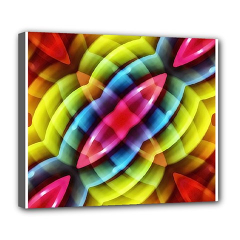 Multicolored Abstract Pattern Print Deluxe Canvas 24  X 20  (framed) by dflcprints