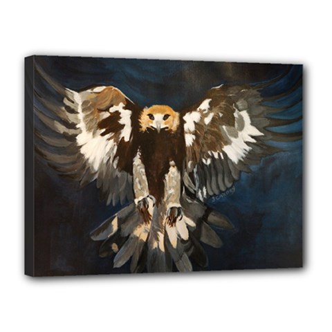 Golden Eagle Canvas 16  X 12  (framed) by JUNEIPER07