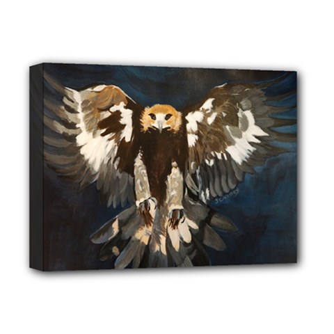 Golden Eagle Deluxe Canvas 16  X 12  (framed)  by JUNEIPER07