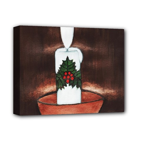 Candle And Mistletoe Deluxe Canvas 14  X 11  (framed) by JUNEIPER07