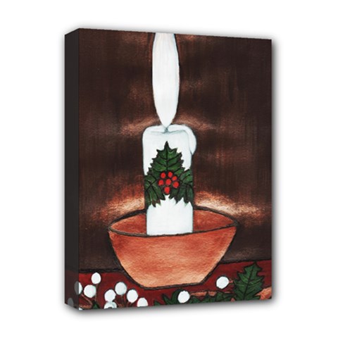 Candle And Mistletoe Deluxe Canvas 16  X 12  (framed)  by JUNEIPER07