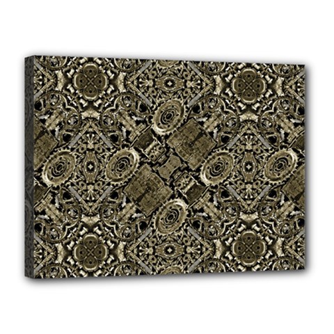 Steam Punk Pattern Print Canvas 16  X 12  (framed) by dflcprints