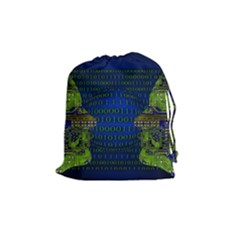 Binary Communication Drawstring Pouch (medium)