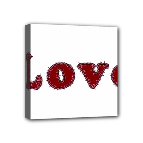 Love Typography Text Word Mini Canvas 4  X 4  (framed) by dflcprints