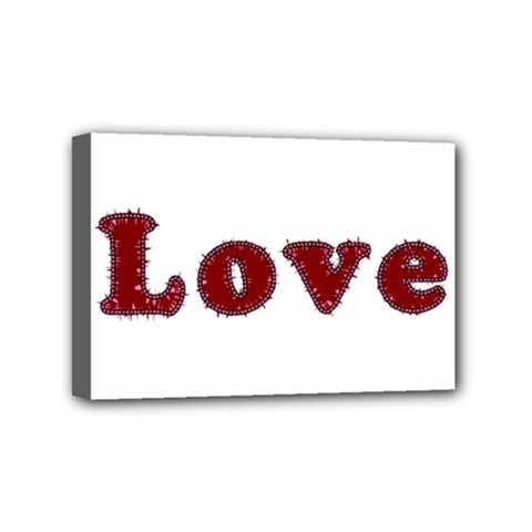 Love Typography Text Word Mini Canvas 6  X 4  (framed) by dflcprints