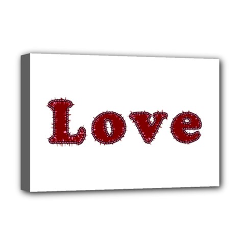 Love Typography Text Word Deluxe Canvas 18  X 12  (framed) by dflcprints