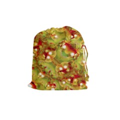 Christmas Print Motif Drawstring Pouch (medium) by dflcprints