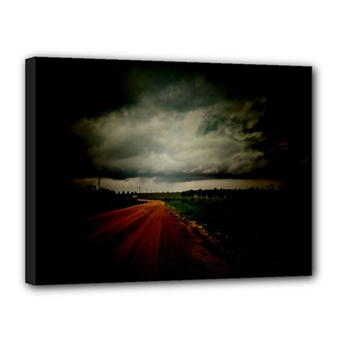 Dark Empty Road Canvas 16  X 12  (framed) by dflcprints