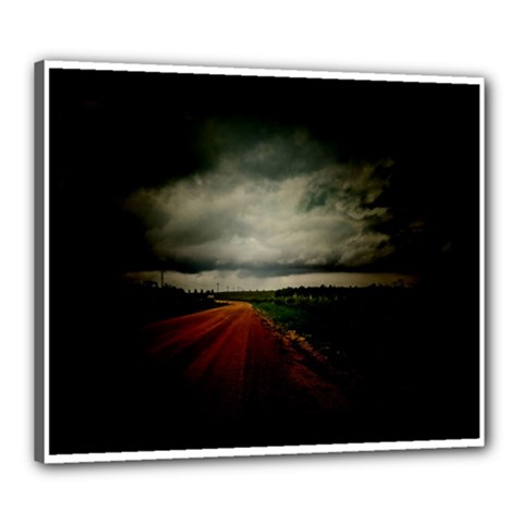 Dark Empty Road Canvas 24  X 20  (framed) by dflcprints