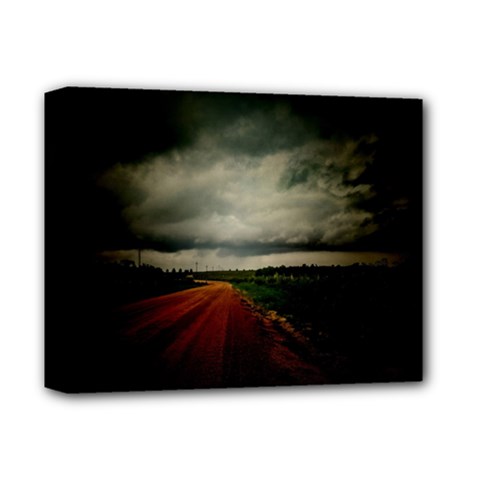 Dark Empty Road Deluxe Canvas 14  X 11  (framed) by dflcprints