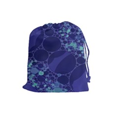 Purple Turquoise Abstract Drawstring Pouch (large)