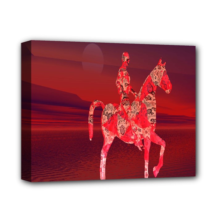 RIDING AT DUSK Deluxe Canvas 14  x 11  (Framed)