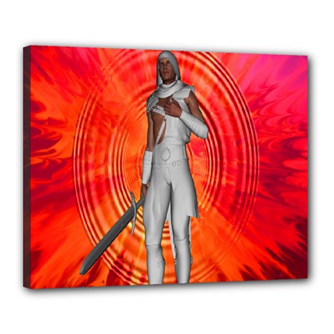 White Knight Canvas 20  X 16  (framed) by icarusismartdesigns