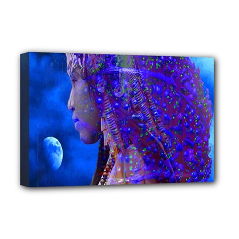 Moon Shadow Deluxe Canvas 18  X 12  (framed) by icarusismartdesigns