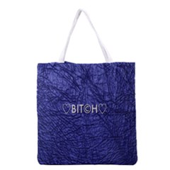 Blue Bit?h All Over Print Grocery Tote Bag