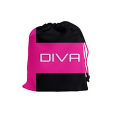 Diva Hot Pink Drawstring Pouch (large) by OCDesignss