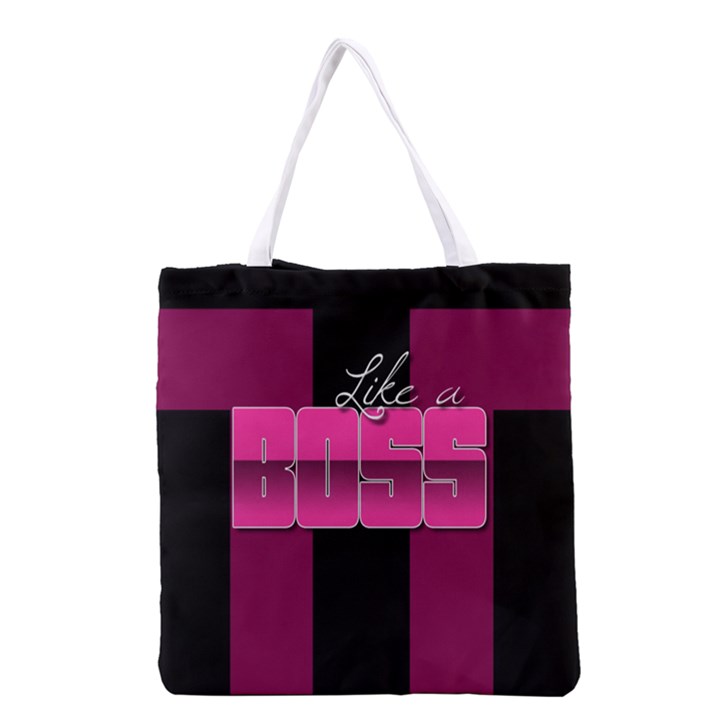 Like A Boss Shiny Pink All Over Print Grocery Tote Bag