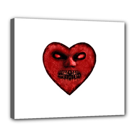 Evil Heart Shaped Dark Monster  Deluxe Canvas 24  X 20  (framed) by dflcprints