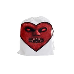 Evil Heart Shaped Dark Monster  Drawstring Pouch (medium) by dflcprints