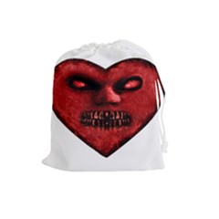 Evil Heart Shaped Dark Monster  Drawstring Pouch (large) by dflcprints